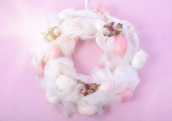Pink and White Easter Wreath