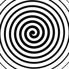Vector spiral background in black and white. Hypnosis theme. Abstract design element.