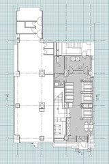 Standard cafe furniture symbols on floor plans