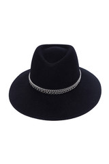 Isolated black wool hat on white background fashion style