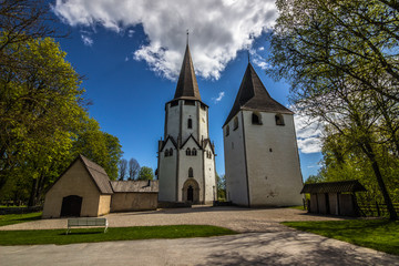 Fototapeta na wymiar Gotland - May 16, 2015: Church of Larbro in Gotland, Sweden