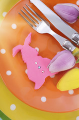 Bright Easter table setting.