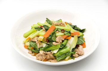小松菜と豚肉の炒め物