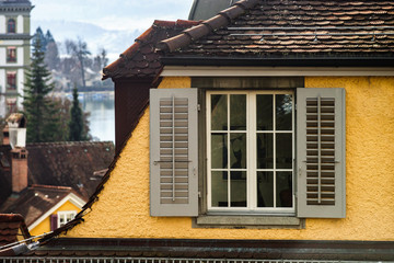 Classic city architecture of Switzerland street view