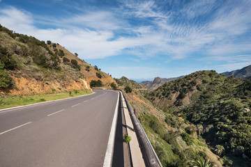 Road in la Gomera island, Canary islands, Spain.