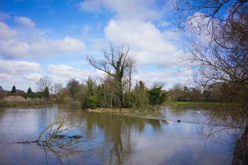 Fototapeta na wymiar Waters in a local park in England.