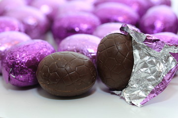 Chocolate easter egg close-up