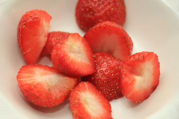 Fresh sliced strawberries