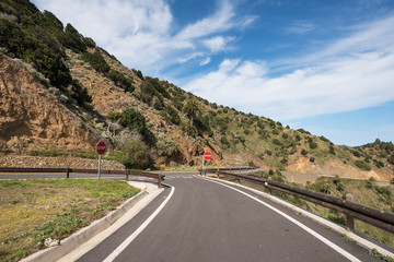 Road in la Gomera island, Canary islands, Spain.