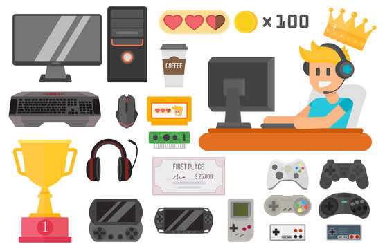 Gaming kiber sport vector set.