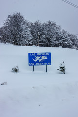 Las Malvinas are Argentine - road sign seen in Argentina