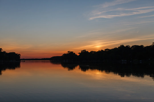 Sunset Over Peach Blossom Creek On The Eastern Shore Of Maryland.