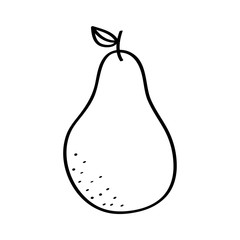 pear fresh fruit drawing icon vector illustration design