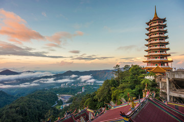 Sunrise at a Taoist Temple in the mountains