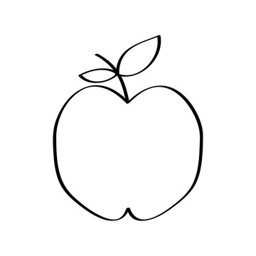 apple fresh fruit drawing icon vector illustration design