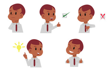 Employee's face. Situations for problem solving and brainstorming