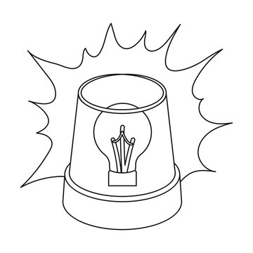 recommend clip art: Emergency rotating beacon light icon in outline style isolated on white background. Police symbol stock vector illustration.