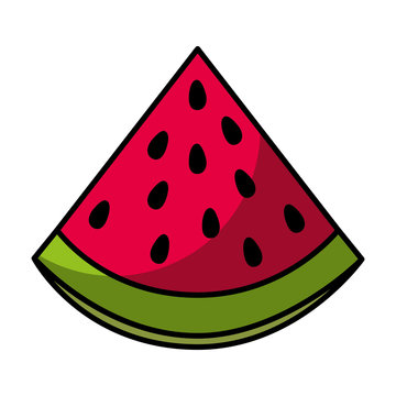 watermelon fresh fruit drawing icon vector illustration design