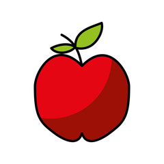 apple fresh fruit drawing icon vector illustration design