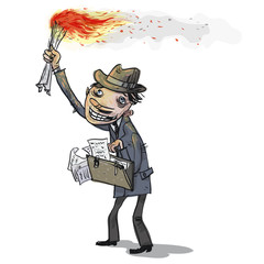 Bankrupt. Clerk burns office documents