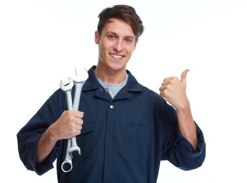 Car Mechanic With Wrench