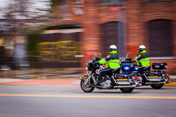 Obraz na płótnie Canvas Police on motocycles