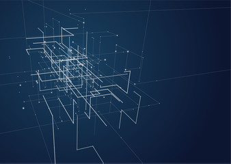 Abstract geometric technology vector design element.