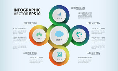 Circle graphic vector elements for infographic. Template chart diagram, graph, presentation, workflow for business work. Abstract design background illustrator.