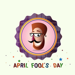 Smiling Face First April Fool Day Happy Holiday Greeting Card Flat Vector Illustration