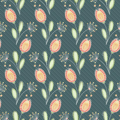 Seamless doodle floral pattern.
