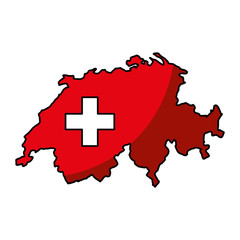 switzerland map isolated icon vector illustration design