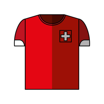 shirt uniform switzerland team vector illustration design