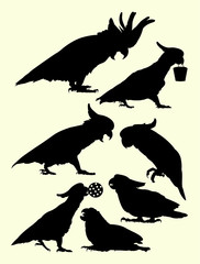 Cockatoo birds animal silhouette. Good use for symbol, logo, web icon, mascot, sign, or any design you want.