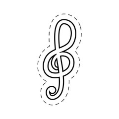 treble clef music cut line vector illustraiton eps 10
