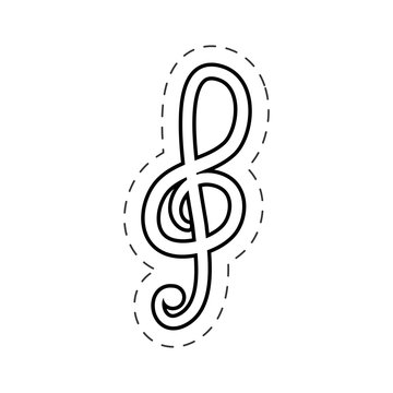 Treble Clef Music Cut Line Vector Illustraiton Eps 10