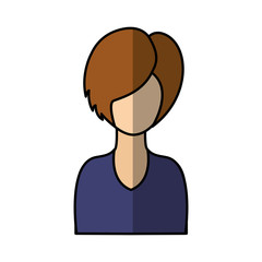 cute woman avatar character vector illustration design