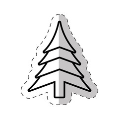 christmas tree festive cut line vector illustraiton eps 10