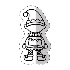 christmas character elve cut line vector illustraiton eps 10
