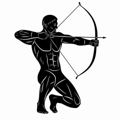 archer illustration, vector drawing