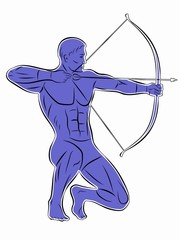 Fototapeta premium archer silhouette, vector drawing