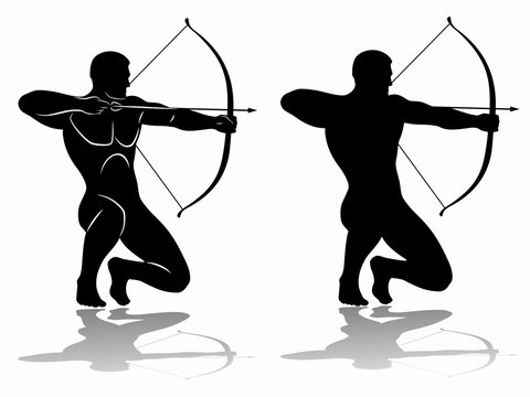 archer silhouette, vector drawing