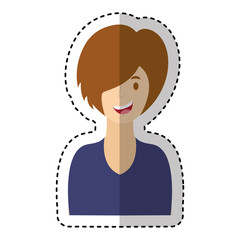 cute woman avatar character vector illustration design