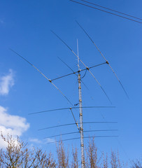 mobile antennas, on a background of blue sky