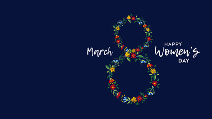 Womens day celebration flower illustration card