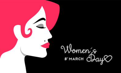 Women's Day 8 march design with girl face