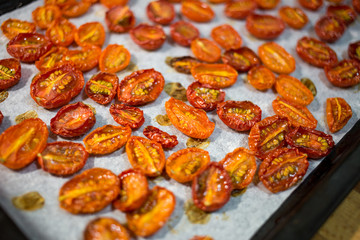 Roasted tomatoes from cherry tomatoes