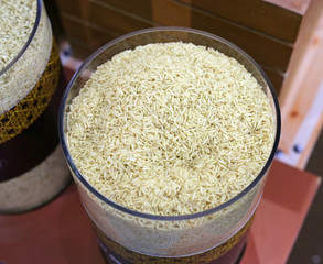 White rice in glass