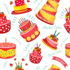 Cake seamless pattern