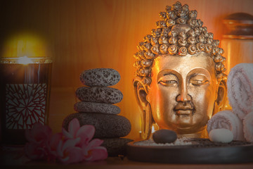  bouddha doré zen décoration institut de massage 