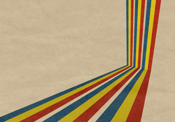 Abstract vintage background with stripes in the colors of Romania flags.
